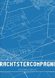 Blueprint | Carte | Drachtstercompagnie (Fryslan) sur Affiches de lieux