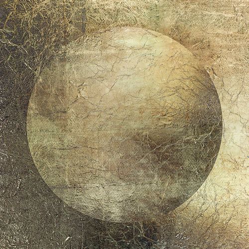 Modern Abstract in minimalisme. Goud, brons. 2