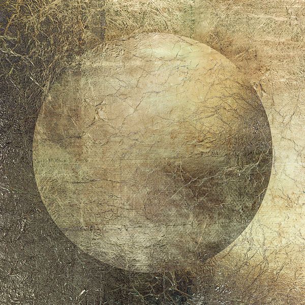 Modern Abstract in minimalism. Gold, silver, bronze. 2 by Alie Ekkelenkamp