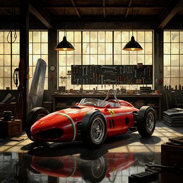 Vintage Ferrari 156 Sharknose in Classic Workshop by Jan Keteleer