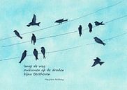 Nearly Beethoven Vogel Haiku Holländisch von Karen Kaspar Miniaturansicht