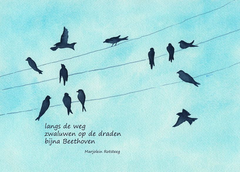 Nearly Beethoven Vogel Haiku Holländisch von Karen Kaspar
