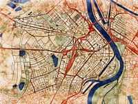 Map of Ludwigshafen am Rhein with the style 'Serene Summer'