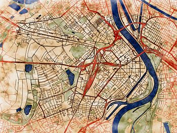 Karte von Ludwigshafen am Rhein im stil 'Serene Summer'