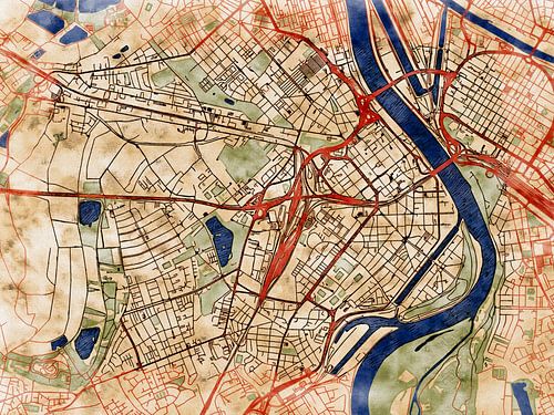 Carte de Ludwigshafen am Rhein avec le style 'Serene Summer'