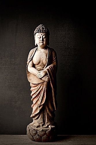 Afbeelding van Uniek oud houten Monnik India