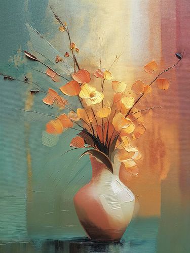 Moderne Vase mit abstraktem Blumenmuster