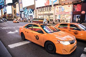 Yellow Cap New York | Taxi New York | Reproduction d'art sur Mascha Boot