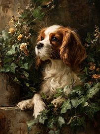 Cavalier King Charles Spaniel im Efeugarten von Erika Kaisersot