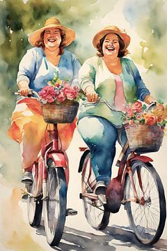 2 vélos dames confortables sur De gezellige Dames