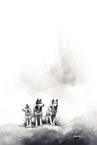 Malerei Husky