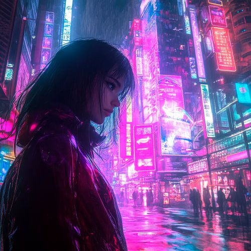 Neon stad nacht