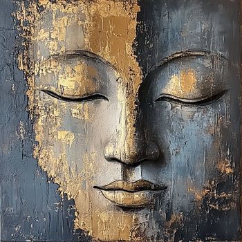 Buddha Gesicht in Japandi Stil
