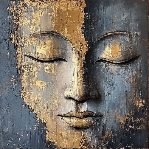 Buddha Face in Japandi Style
