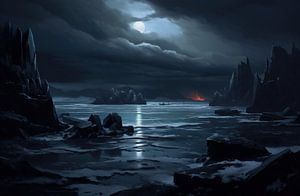 Dramatische Stimmung auf dem Meer