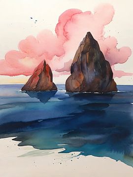 Deux rochers dans l'océan sur TOAN TRAN