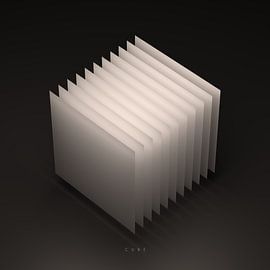 Geometric body: Cube (with text)