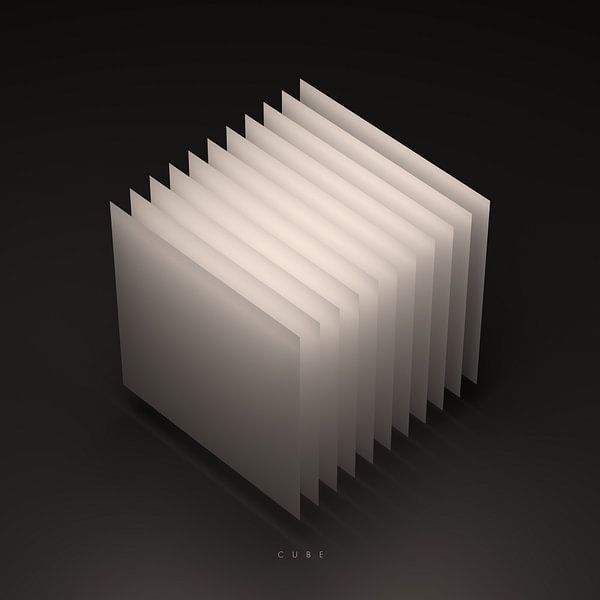 Corps géométrique : Cube (avec texte) par Jörg Hausmann