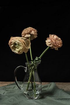 Ranonculus dans un vase | beaux-arts photographie couleur nature morte | impression art mural sur Nicole Colijn