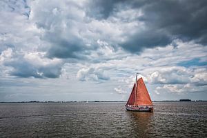 Sailboat on the Frisian lakes in the Netherlands by Chihong