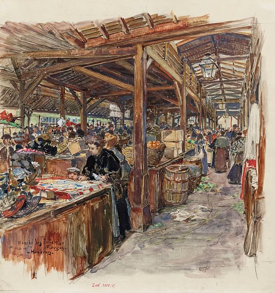 Frederic Houbron - Intérieur du Marché des Enfants Rouges. 3ème arrondissement (1907-1908) von Peter Balan