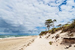 Der Weststrand mit Wellen und Wolken auf dem Fischland-Darß