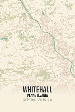 Carte ancienne de Whitehall (Pennsylvanie), USA. sur Rezona