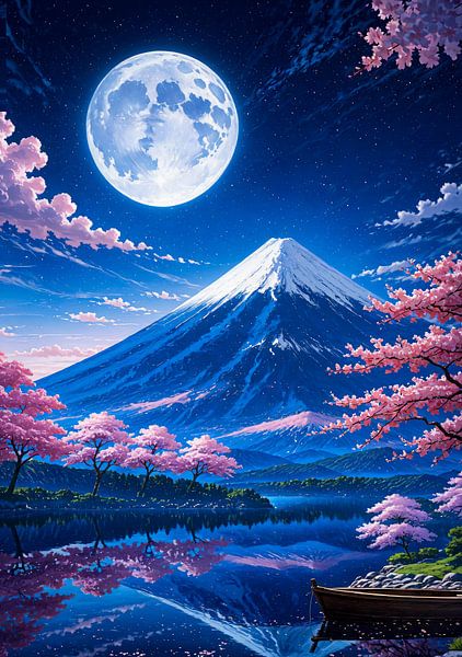 Mount Fuji Lake Cherry Blossom Spring Season Japan Sakura by Ruzerin