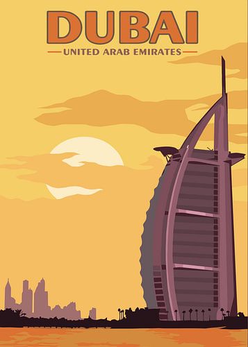 Dubai Icoon bij zonsondergang