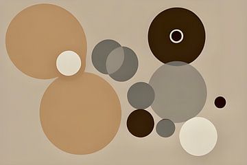 Beige grijs bol vormen van Lily van Riemsdijk - Art Prints with Color