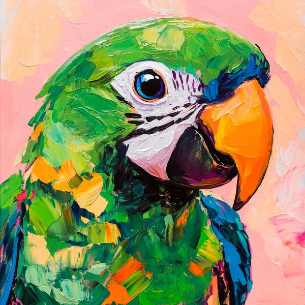 Colourful parrot portrait by Poster Art Shop
