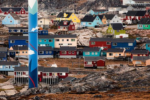 Schoorsteen van energiecentrale in Ilulissat, Groenland
