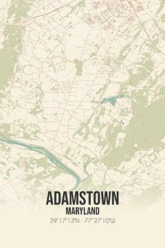 Carte ancienne d'Adamstown (Maryland), USA. sur Rezona