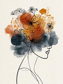 portrait of a woman with flowers by Egon Zitter