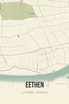Vintage map of Eethen (North Brabant) by Rezona