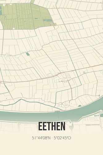 Vintage landkaart van Eethen (Noord-Brabant)