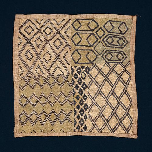 Shoowa Raffia Panel with embroidered pattern