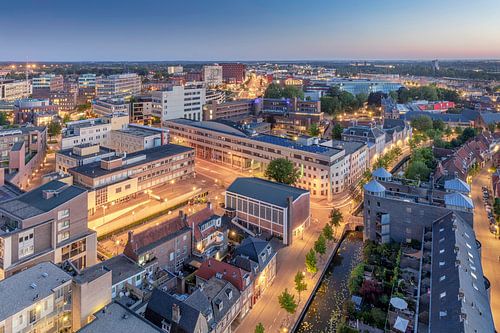 Amersfoort vanaf de toren voor zonsopkomst