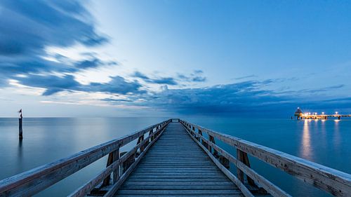 Jetty and pier in the Baltic seaside resort of Zingst on the Baltic Sea by Werner Dieterich