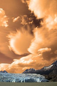 Coucher de soleil Glacier gris