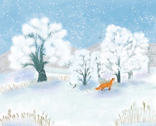 Vos in de sneeuw