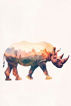 Rhino-Panorama Artistiek van Poster Art Shop