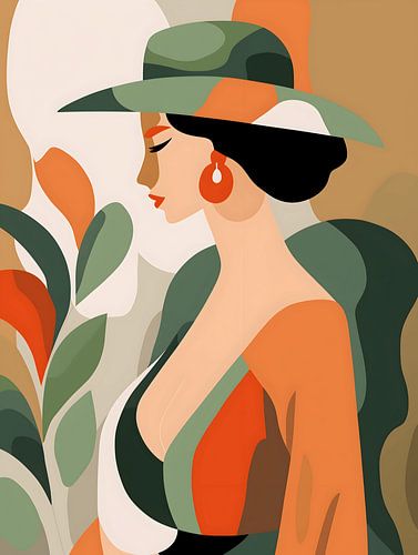 Abstracte Vrouw Aardetinten