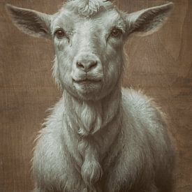 Portret van een geit van H.Remerie Photography and digital art