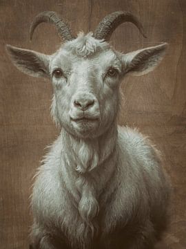Porträt einer Ziege von H.Remerie Fotografie und digitale Kunst