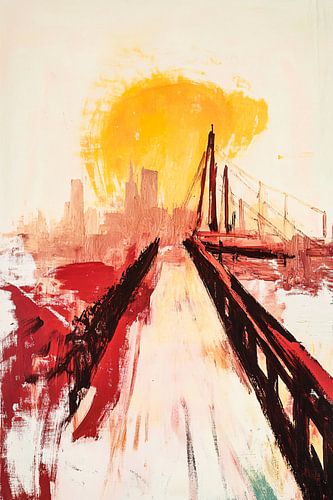 Mystiek berglandschap in abstractie