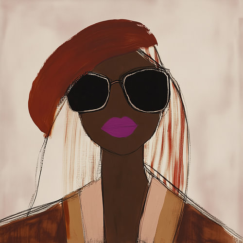 Sunset Chic – a modern portrait of a woman wearing sunglasses by Bianca ter Riet
