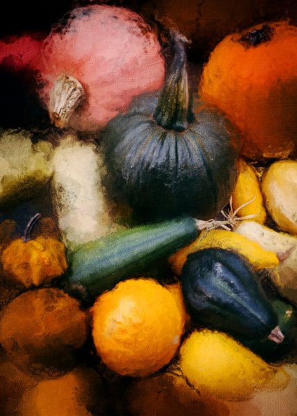 Herbstkorb - Herbstliche Feldfrüchte - Fotomalerei von Dirk Wüstenhagen