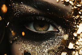 Close-up eye with gold glitter by Art & Soul Creations