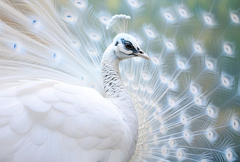 Weißer Pfau Porträt von Thilo Wagner